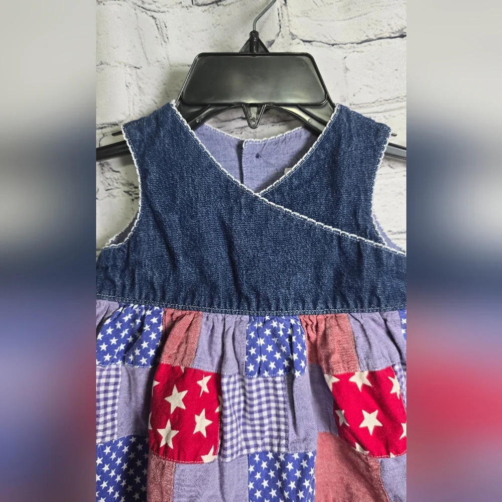 The Childrens Place Patriotic 4th Of July Red Whire And Blue Baby Dress Size 12M
